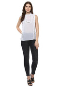 High Neck Lace Casual Top - MODA ELEMENTI
