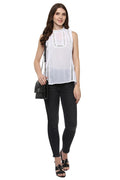 High Neck Lace Casual Top - MODA ELEMENTI