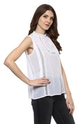 High Neck Lace Casual Top - MODA ELEMENTI