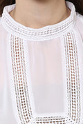 High Neck Lace Casual Top - MODA ELEMENTI