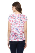 Floral Round Neck Short Sleeve Casual Top - MODA ELEMENTI