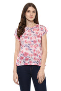 Floral Round Neck Short Sleeve Casual Top - MODA ELEMENTI