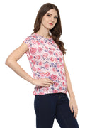 Floral Round Neck Short Sleeve Casual Top - MODA ELEMENTI