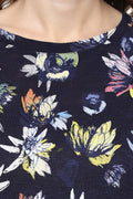 Floral Printed Round Neck Casual Top - MODA ELEMENTI