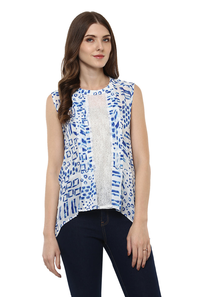 Self Designed Sleeveless Casual Top - MODA ELEMENTI