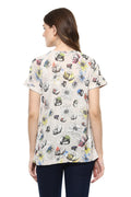 Floral Printed Round Neck Casual Top - MODA ELEMENTI