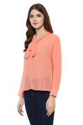 Peach Front Tie Top