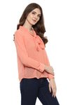 Peach Front Tie Top