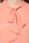 Peach Front Tie Top