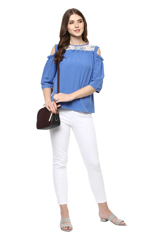 Moist Cradle Cold Shoulder Top