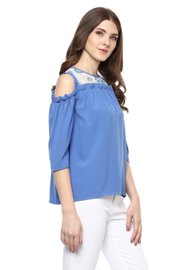 Moist Cradle Cold Shoulder Top