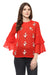 Floral Embroidery Bell Sleeve Top - MODA ELEMENTI