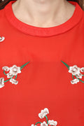 Floral Embroidery Bell Sleeve Top - MODA ELEMENTI