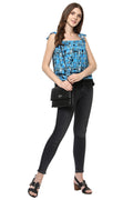 Strap Off Shoulder Printed Casual Top