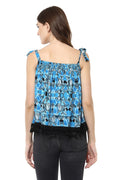 Strap Off Shoulder Printed Casual Top