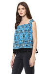 Strap Off Shoulder Printed Casual Top
