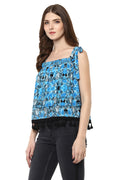 Strap Off Shoulder Printed Casual Top