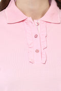 Ruffle Detail Polo T-Shirt - MODA ELEMENTI