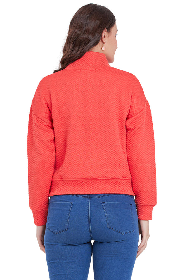 Zig Zac Horizontal Puff Pattern Top(Winter)