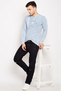 Axmann Denim Solid Full Sleeve T-Shirt - MODA ELEMENTI