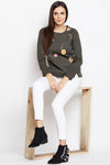 Minimal Night Flora Casual Top - MODA ELEMENTI