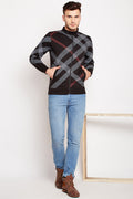 Axmann Abstract Check Zipper Sweatshirt - MODA ELEMENTI