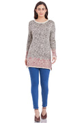 Floral Round Neck Long Jumper