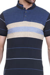 Axmann Striped Men Mandarin Collar T-Shirt