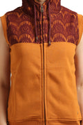 Front Zipper Sleeveless Hooded Sweatshirt - MODA ELEMENTI