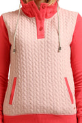 Full Sleeve Neck Buttoned Hooded Sweatshirt - MODA ELEMENTI