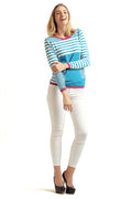 Striped U Neck Jumper - MODA ELEMENTI