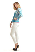 Striped U Neck Jumper - MODA ELEMENTI