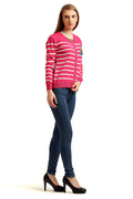 Front Buttoned Striped Cardigan - MODA ELEMENTI