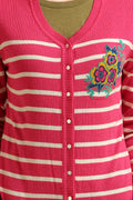 Front Buttoned Striped Cardigan - MODA ELEMENTI
