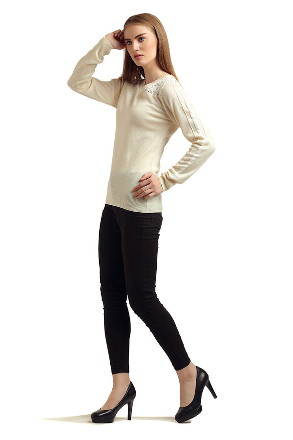 V Neck Lace Top - MODA ELEMENTI