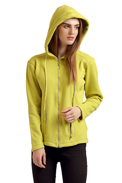 Solid Fleece Zipper Sweatshirt - MODA ELEMENTI