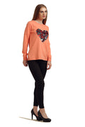 Abstract Hearts Full Sleeve Winter Top - MODA ELEMENTI
