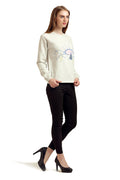 Front Embroidered Round neck Full Sleeve Winter Top - MODA ELEMENTI