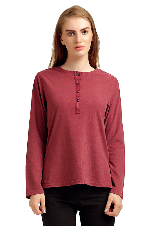 Solid Front Buttoned Top - MODA ELEMENTI