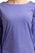Solid Boat Neck Full Sleeve Top - MODA ELEMENTI