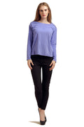 Solid Boat Neck Full Sleeve Top - MODA ELEMENTI