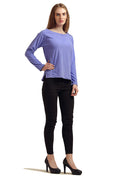Solid Boat Neck Full Sleeve Top - MODA ELEMENTI