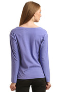 Solid Boat Neck Full Sleeve Top - MODA ELEMENTI