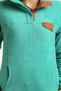 Full Sleeve Neck Buttoned Polar Fleece Sweatshirt - MODA ELEMENTI