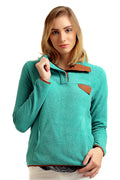 Full Sleeve Neck Buttoned Polar Fleece Sweatshirt - MODA ELEMENTI