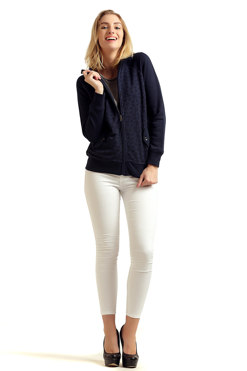 Front Zipper Full Sleeve Sweatshirt - MODA ELEMENTI