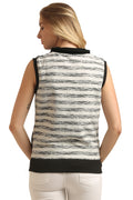 Reversible Front Open Sleeveless Sweatshirt - MODA ELEMENTI