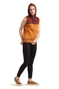 Front Zipper Sleeveless Hooded Sweatshirt - MODA ELEMENTI