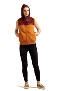 Front Zipper Sleeveless Hooded Sweatshirt - MODA ELEMENTI