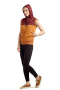 Front Zipper Sleeveless Hooded Sweatshirt - MODA ELEMENTI
